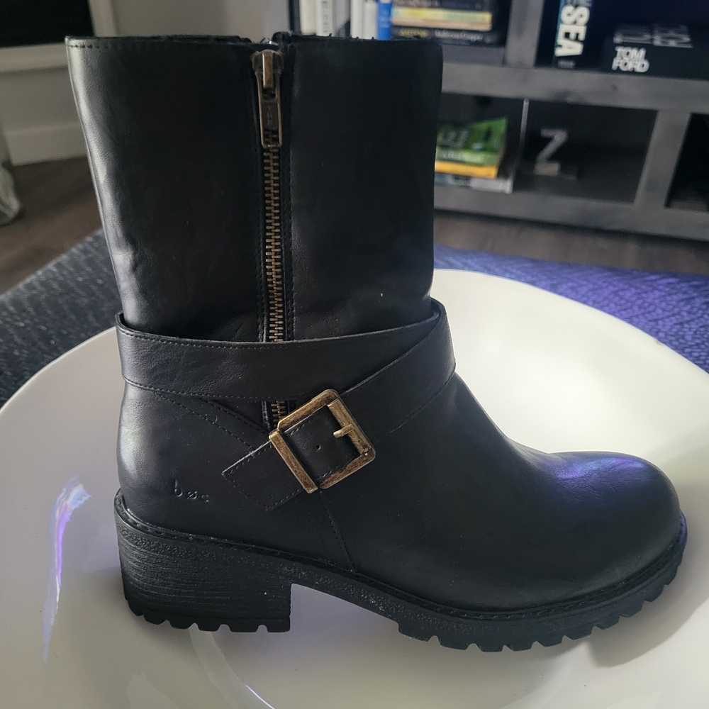 Black Leather Ankle Boots